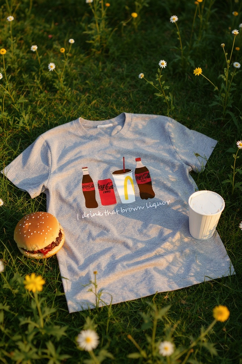 I Drink That Brown Liquor, Coke Zero Graphic Tee – Gray Comfort Fit Shirt | TS Inspired Lyric Tee
