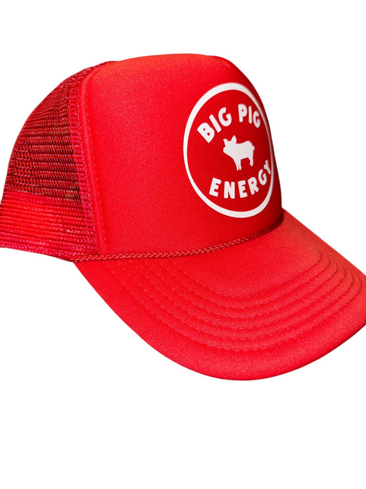 Big Pig Energy Hat – Red Trucker Cap for Game Days & Southern Tailgates, Arkansas