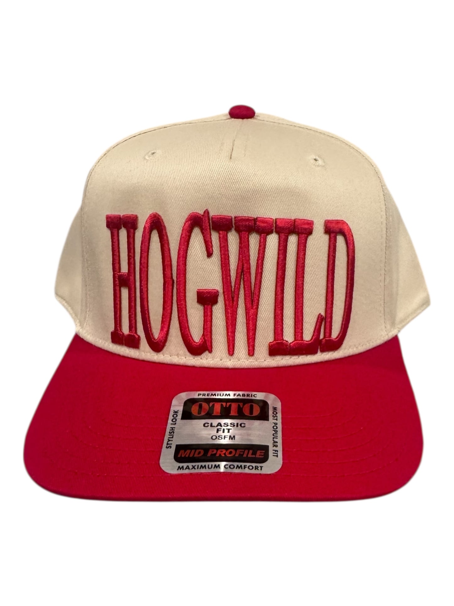 HOGWILD Game Day Hat – Red Embroidery on Otto Canvas Cap, Arkansas Women's
