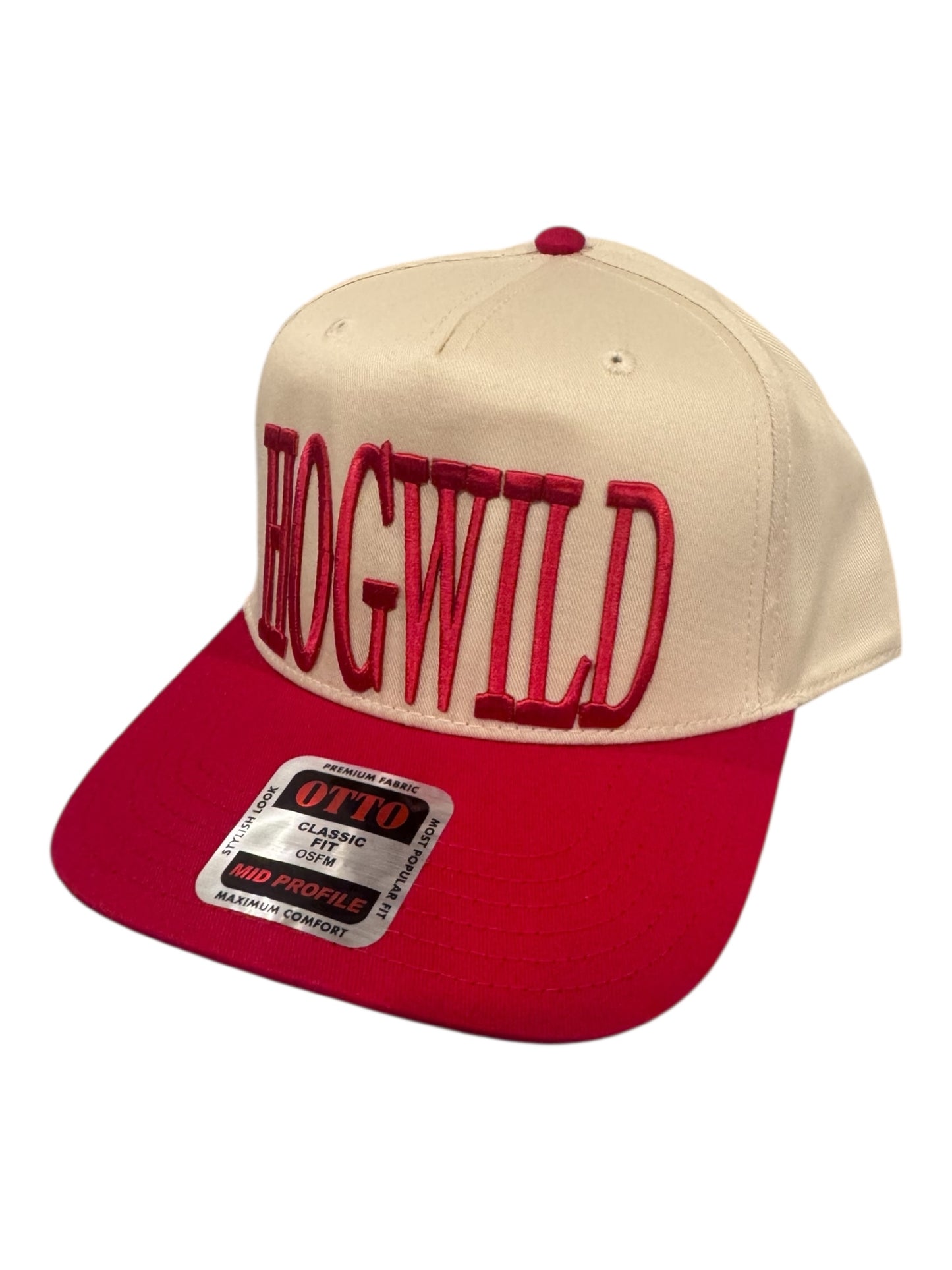 HOGWILD Game Day Hat – Red Embroidery on Otto Canvas Cap, Arkansas Women's