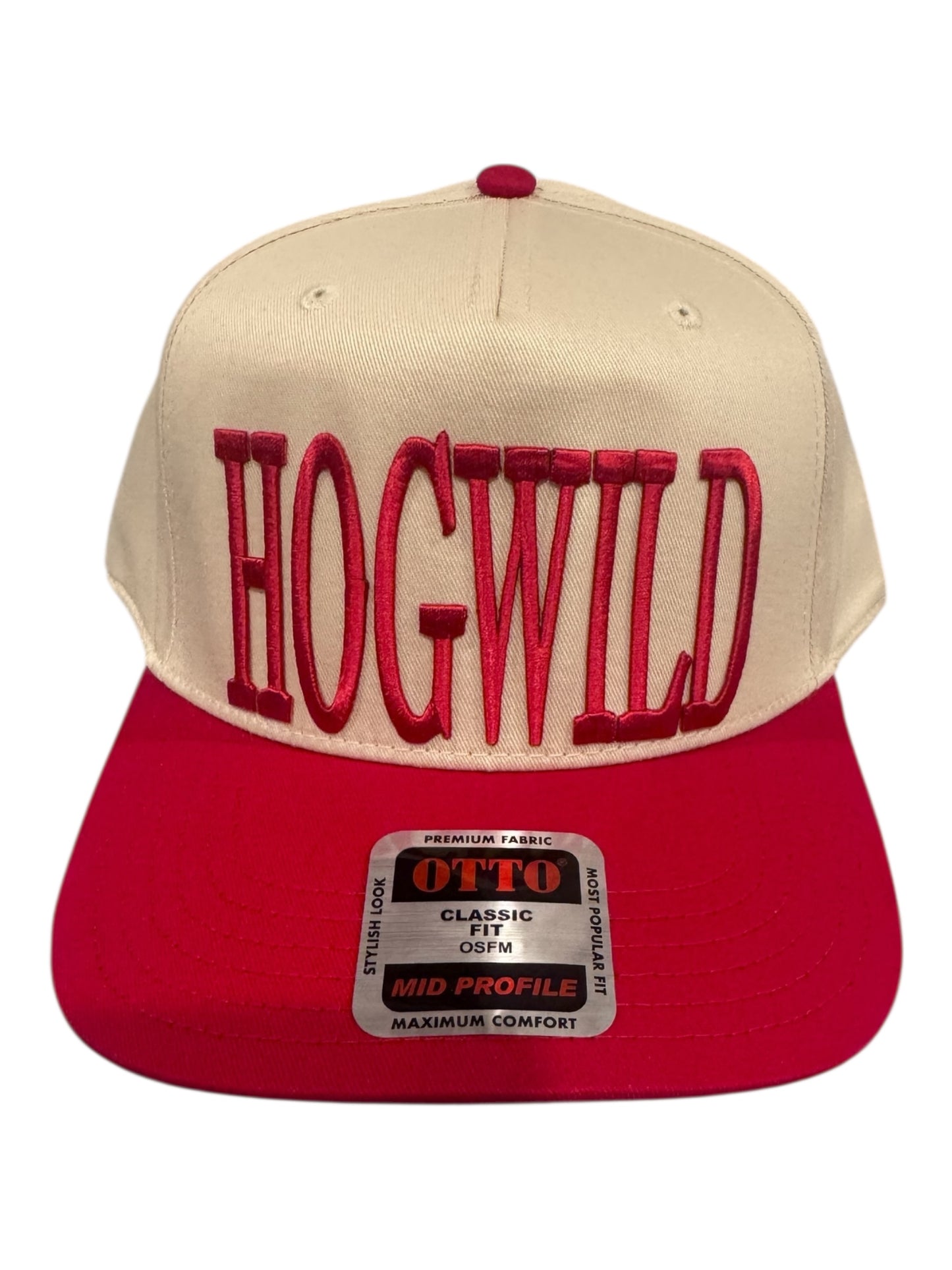 HOGWILD Game Day Hat – Red Embroidery on Otto Canvas Cap, Arkansas Women's
