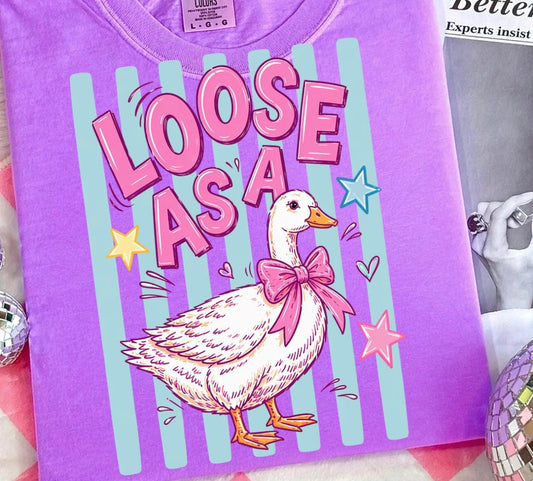 Loose as a Goose Shirt | Cute Goose Graphic Tee | Oversized Comfort Colors Shirt | Southern Boutique Tee | Relaxed Fit Casual Top