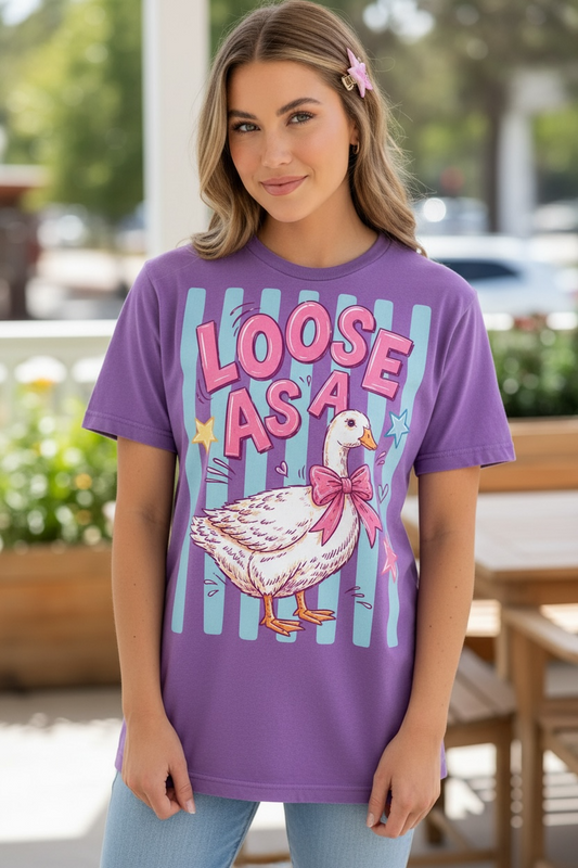 Loose as a Goose Shirt | Cute Goose Graphic Tee | Oversized Comfort Colors Shirt | Southern Boutique Tee | Relaxed Fit Casual Top