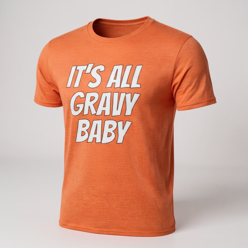Funny Thanksgiving Shirt – IT’S ALL GRAVY BABY Unisex Heather Orange Heavy Cotton Tee